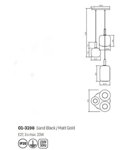 SOSPENSIONE STILE MODERNO CONTEMPORANEO BRINA SP3