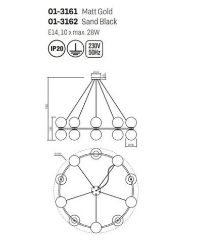 SOSPENSIONE STILE MODERNO BOWLING SP10 NERO