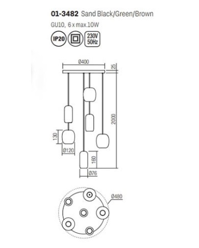 SOSPENSIONE STILE MODERNO BOOM SP6