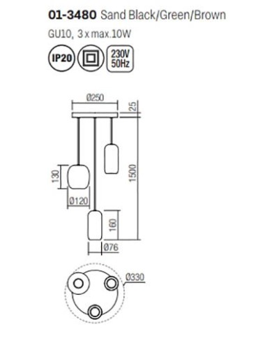 SOSPENSIONE STILE MODERNO BOOM SP3