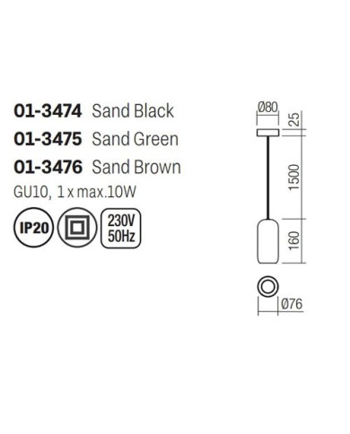 SOSPENSIONE BOOM SP1 L MARRONE