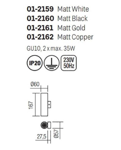APPLIQUE STILE MODERNO AXIS BIANCO