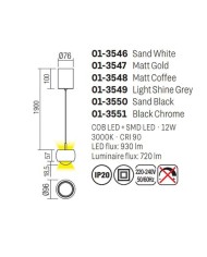 SOSPENSIONE STILE MODERNO AVES BIANCO