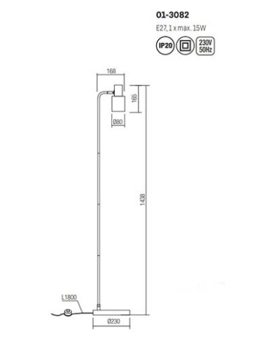 LAMPADA DA TERRA STILE MODERNO AURUM PT