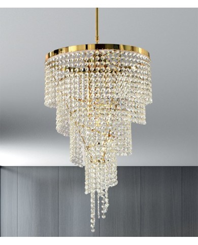 LAMPADARIO STILE CONTEMPORANEO CON CRISTALLI TWIST SP40