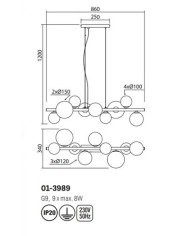 SOSPENSIONE STILE MODERNO ASTRA SP9 NERO E FUME