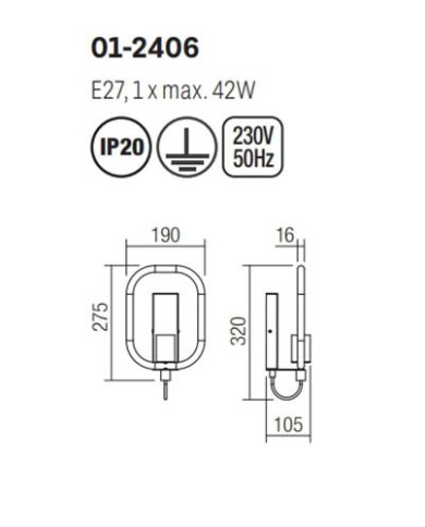 APPLIQUE STILE MODERNO AERIS AP