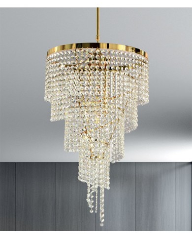 LAMPADARIO STILE CONTEMPORANEO CON CRISTALLI TWIST SP40