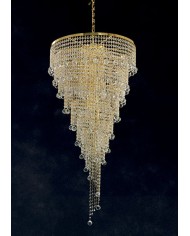 LAMPADARIO STILE CONTEMPORANEO CON CRISTALLI E SFERE TWIST SP50