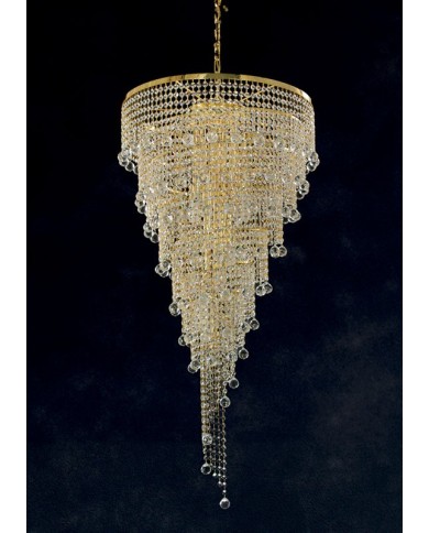 LAMPADARIO STILE CONTEMPORANEO CON CRISTALLI E SFERE TWIST SP50