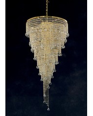 LAMPADARIO STILE CONTEMPORANEO CON CRISTALLI E SFERE TWIST SP50