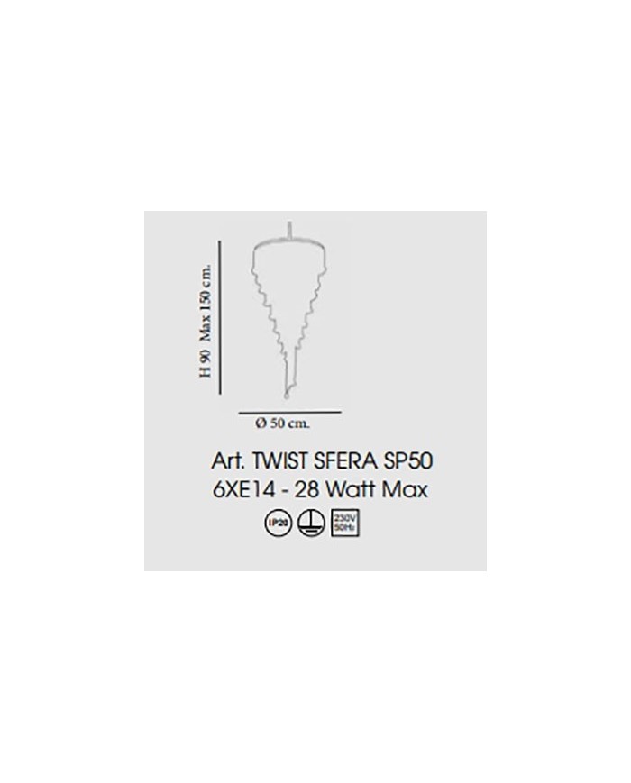 LAMPADARIO STILE CONTEMPORANEO CON CRISTALLI E SFERE TWIST SP50