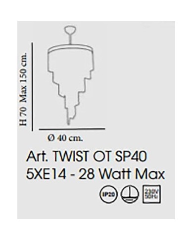 LAMPADARIO STILE CONTEMPORANEO CON CRISTALLI TWIST SP40