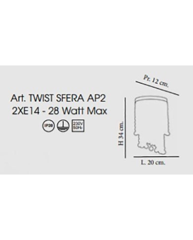 APPLIQUE STILE CONTEMPORANEO CON CRISTALLI E SFERE TWIST AP
