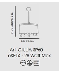 LAMPADARIO A SOSPENSIONE STILE CONTEMPORANEO GIULIA SP60
