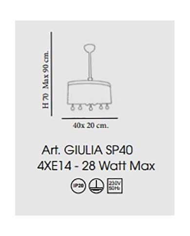 LAMPADARIO A SOSPENSIONE STILE CONTEMPORANEO GIULIA SP40