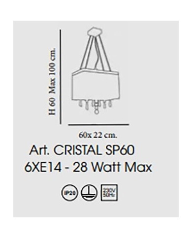 LAMPADARIO A SOSPENSIONE STILE CONTEMPORANEO CRISTAL SP60