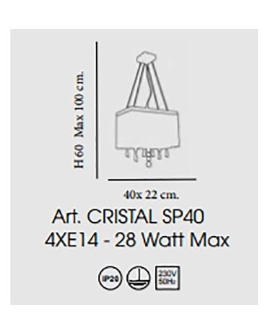 LAMPADARIO A SOSPENSIONE STILE CONTEMPORANEO CRISTAL SP40