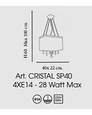 LAMPADARIO A SOSPENSIONE STILE CONTEMPORANEO CRISTAL SP40