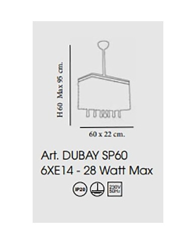 LAMPADARIO A SOSPENSIONE STILE CONTEMPORANEO DUBAY  SP60