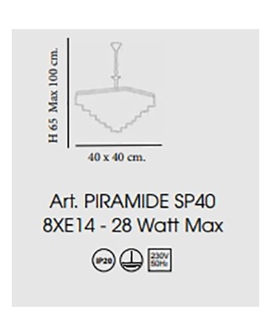 LAMPADARIO A SOSPENSIONE STILE CONTEMPORANEO PIRAMIDE SP40
