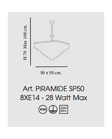 LAMPADARIO A SOSPENSIONE STILE CONTEMPORANEO PIRAMIDE SP50