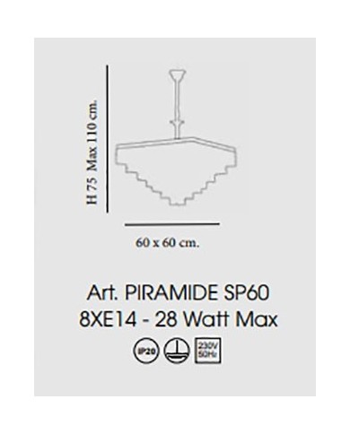 LAMPADARIO A SOSPENSIONE STILE CONTEMPORANEO PIRAMIDE SP60