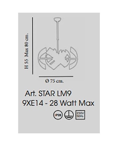 LAMPADARIO STILE CONTEMPORANEO STAR LM9