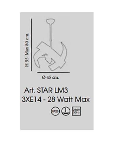 LAMPADARIO STILE CONTEMPORANEO STAR LM3