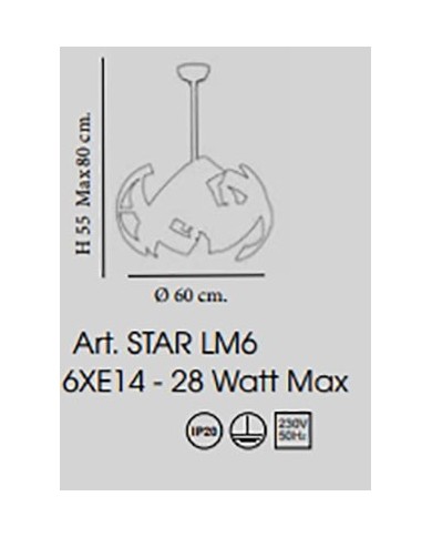 LAMPADARIO STILE CONTEMPORANEO STAR LM6