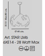 LAMPADARIO STILE CONTEMPORANEO STAR LM6