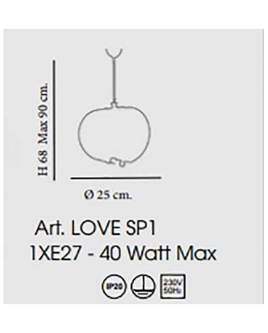 LAMPADARIO A SOSPENSIONE STILE CONTEMPORANEO LOVE SP1