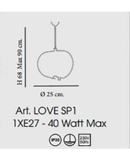 LAMPADARIO A SOSPENSIONE STILE CONTEMPORANEO LOVE SP1