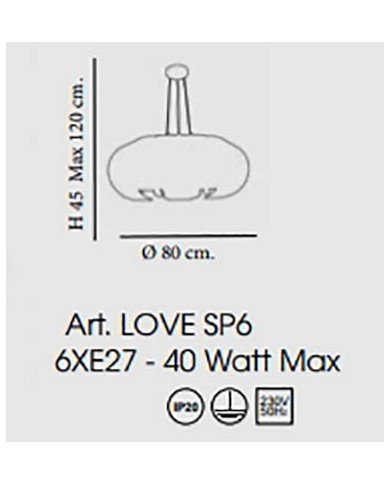 LAMPADARIO A SOSPENSIONE STILE CONTEMPORANEO LOVE SP6