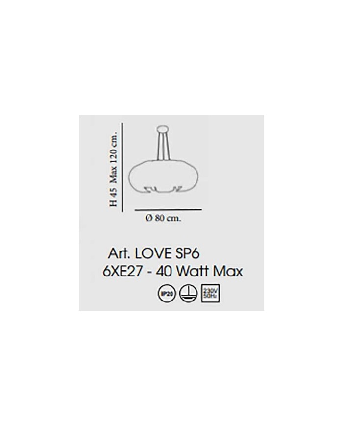 LAMPADARIO A SOSPENSIONE STILE CONTEMPORANEO LOVE SP6