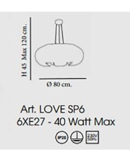 LAMPADARIO A SOSPENSIONE STILE CONTEMPORANEO LOVE SP6