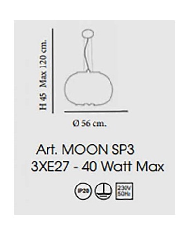 LAMPADARIO A SOSPENSIONE STILE CONTEMPORANEO MOON SP3