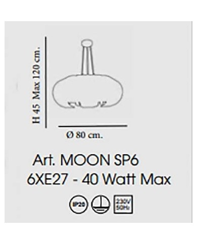 LAMPADARIO A SOSPENSIONE STILE CONTEMPORANEO MOON SP6