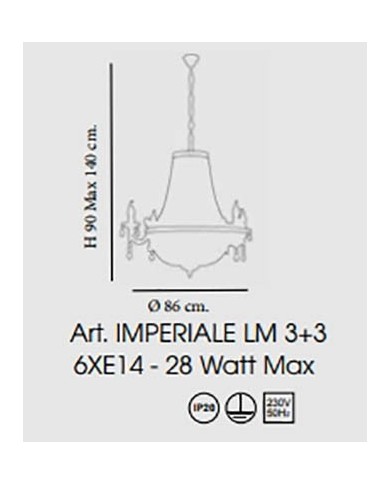 LAMPADARIO A SOSPENSIONE STILE CONTEMPORANEO IMPERIALE LM 3
