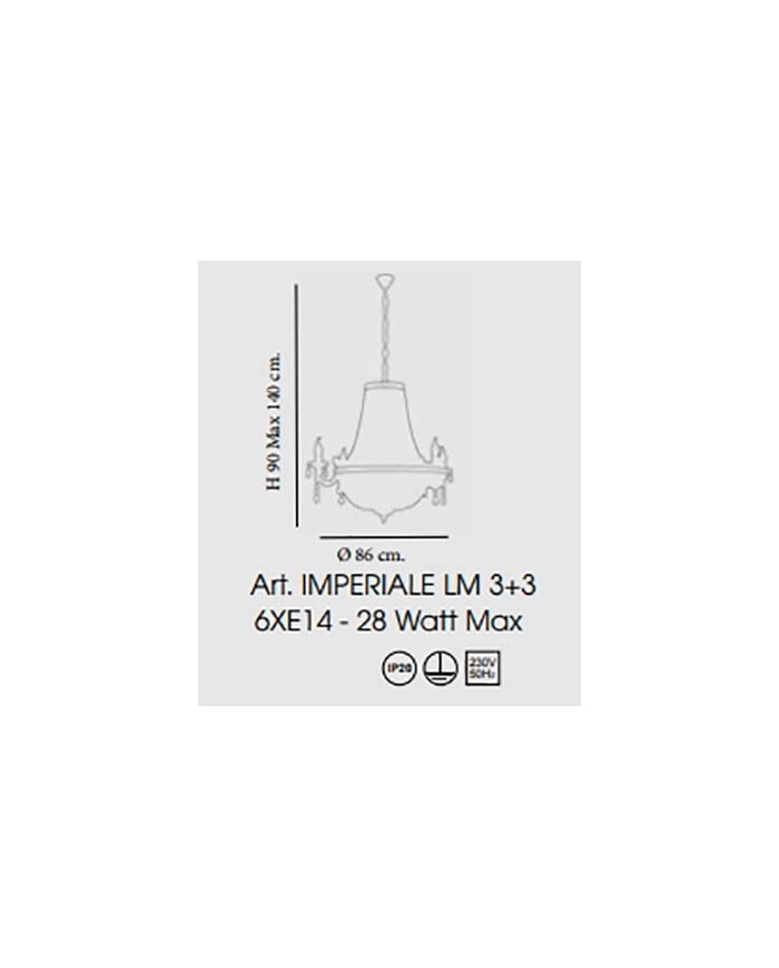 LAMPADARIO A SOSPENSIONE STILE CONTEMPORANEO IMPERIALE LM 3