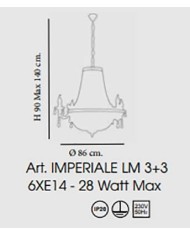 LAMPADARIO A SOSPENSIONE STILE CONTEMPORANEO IMPERIALE LM 3