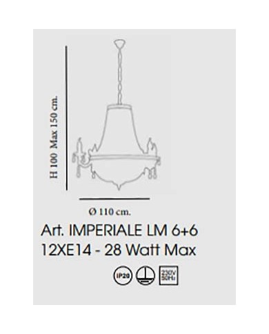 LAMPADARIO A SOSPENSIONE STILE CONTEMPORANEO IMPERIALE LM 6