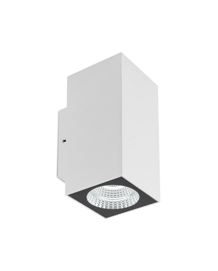 APPLIQUE PER ESTERNO STILE MODERNO QUAD BIEMISSIONE BIANCO