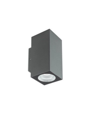 APPLIQUE PER ESTERNO STILE MODERNO QUAD BIEMISSIONE GRIGIO