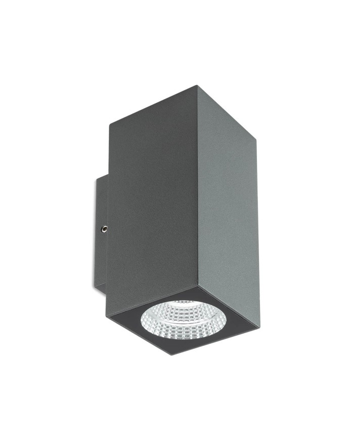 APPLIQUE PER ESTERNO STILE MODERNO QUAD BIEMISSIONE GRIGIO