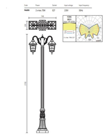 LAMPADA DA TERRA PER ESTERNO STILE CONTEMPORANEO YORK G