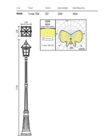 LAMPADA DA TERRA PER ESTERNO STILE CONTEMPORANEO YORK M