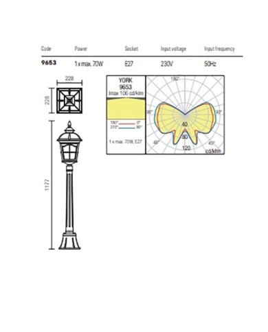 LAMPADA DA TERRA PER ESTERNO STILE CONTEMPORANEO YORK PM