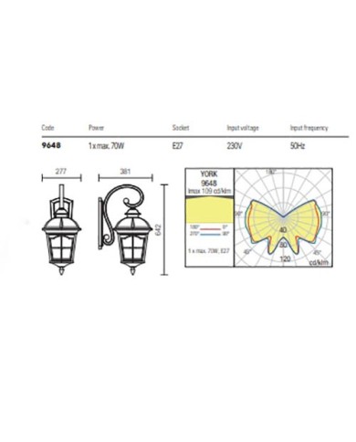APPLIQUE PER ESTERNO STILE CONTEMPORANEO YORK AP B G
