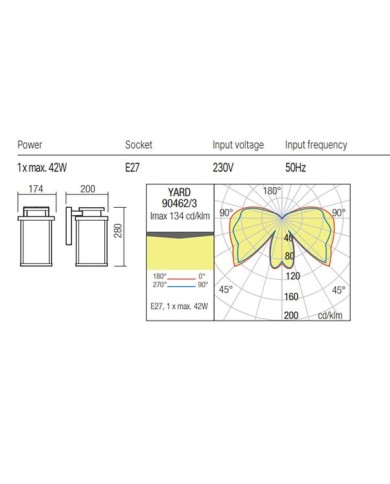 APPLIQUE PER ESTERNO STILE MODERNO CONTEMPORANEO YARD AP G